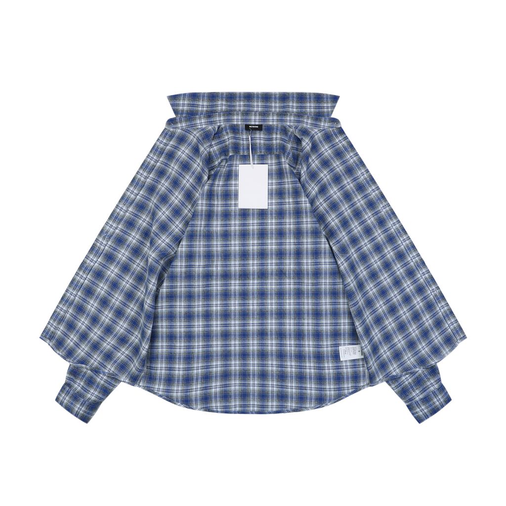 Relaxed checked long sleeve overshirt