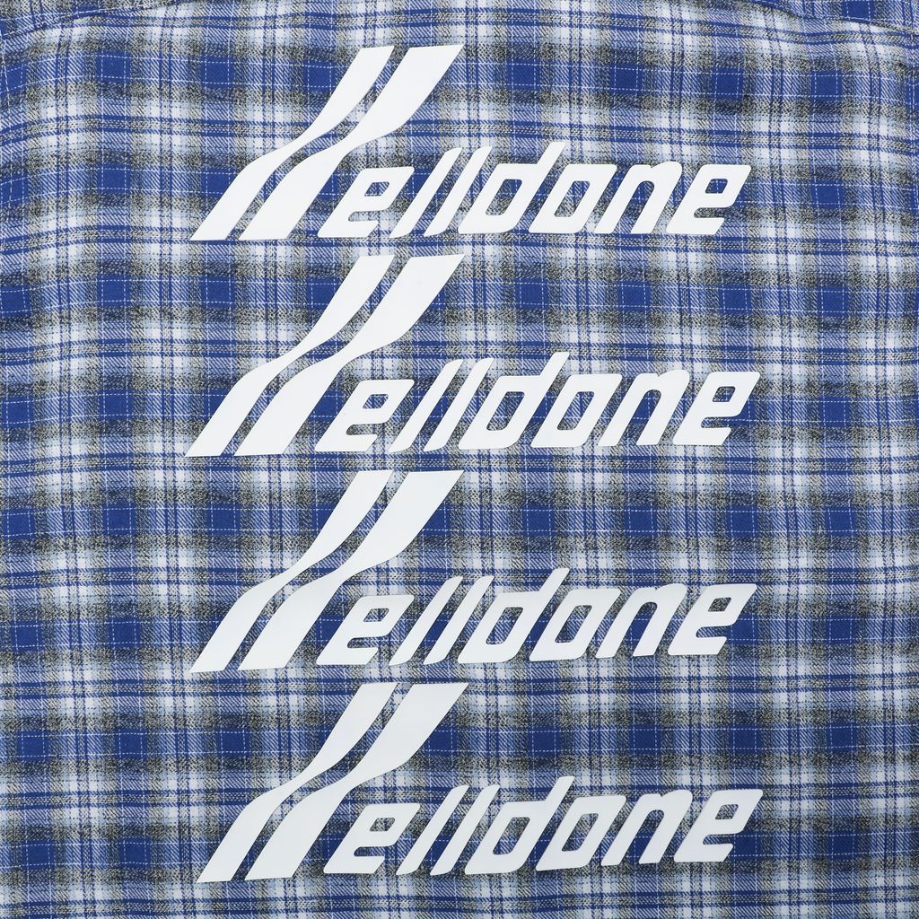 Repeated back logo unisex plaid shirt