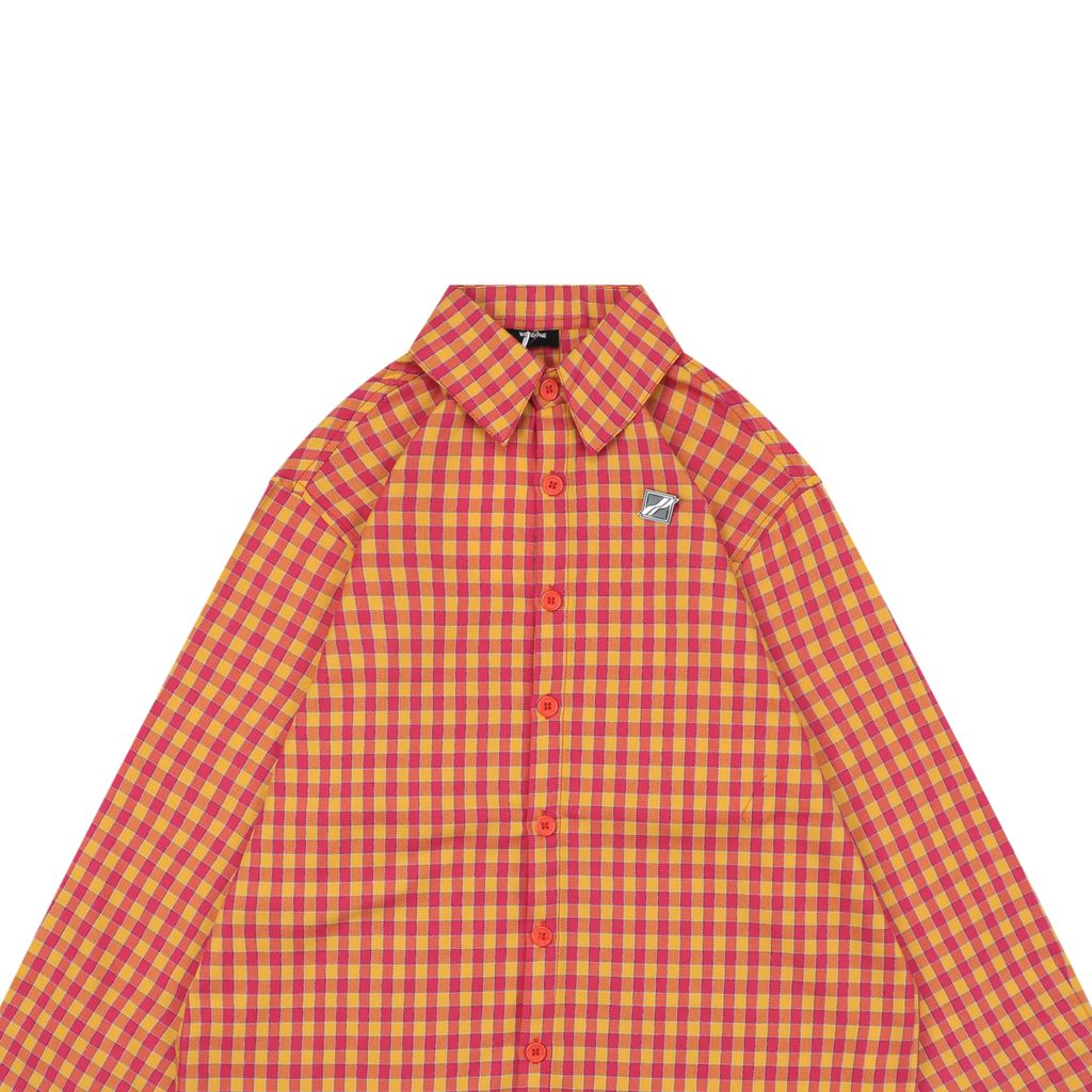 Relaxed oversized check long sleeve shirt