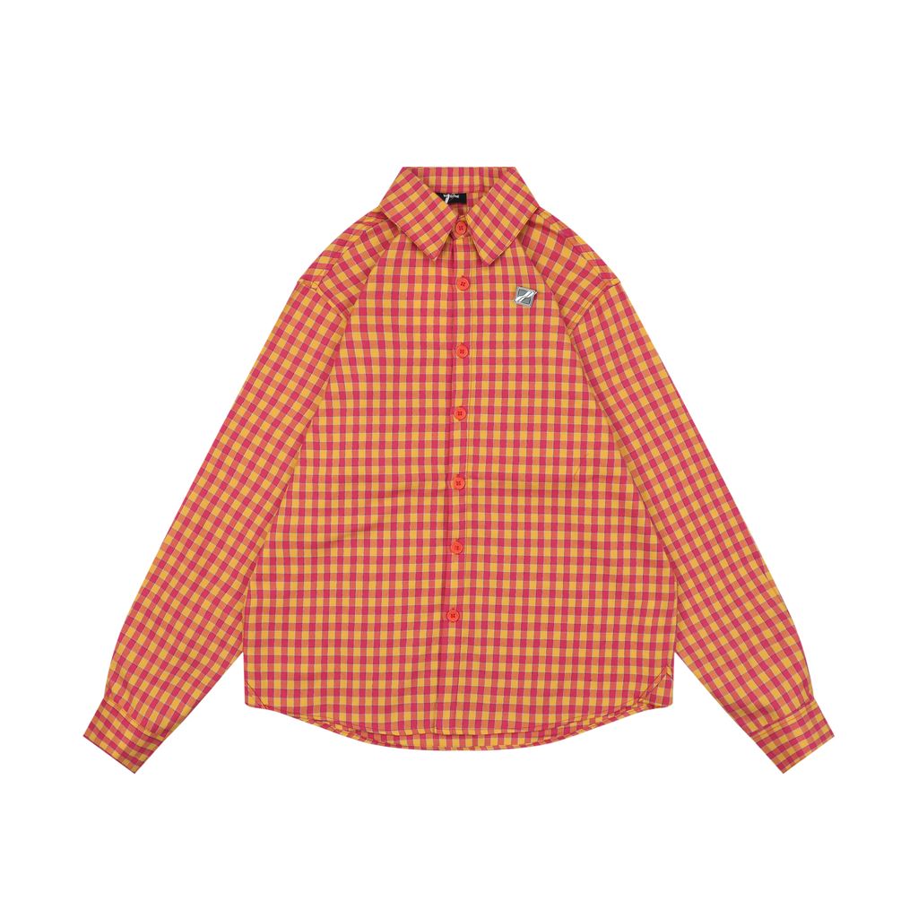 We11done square back logo plaid shirt