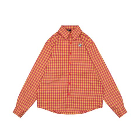 We11done square back logo plaid shirt