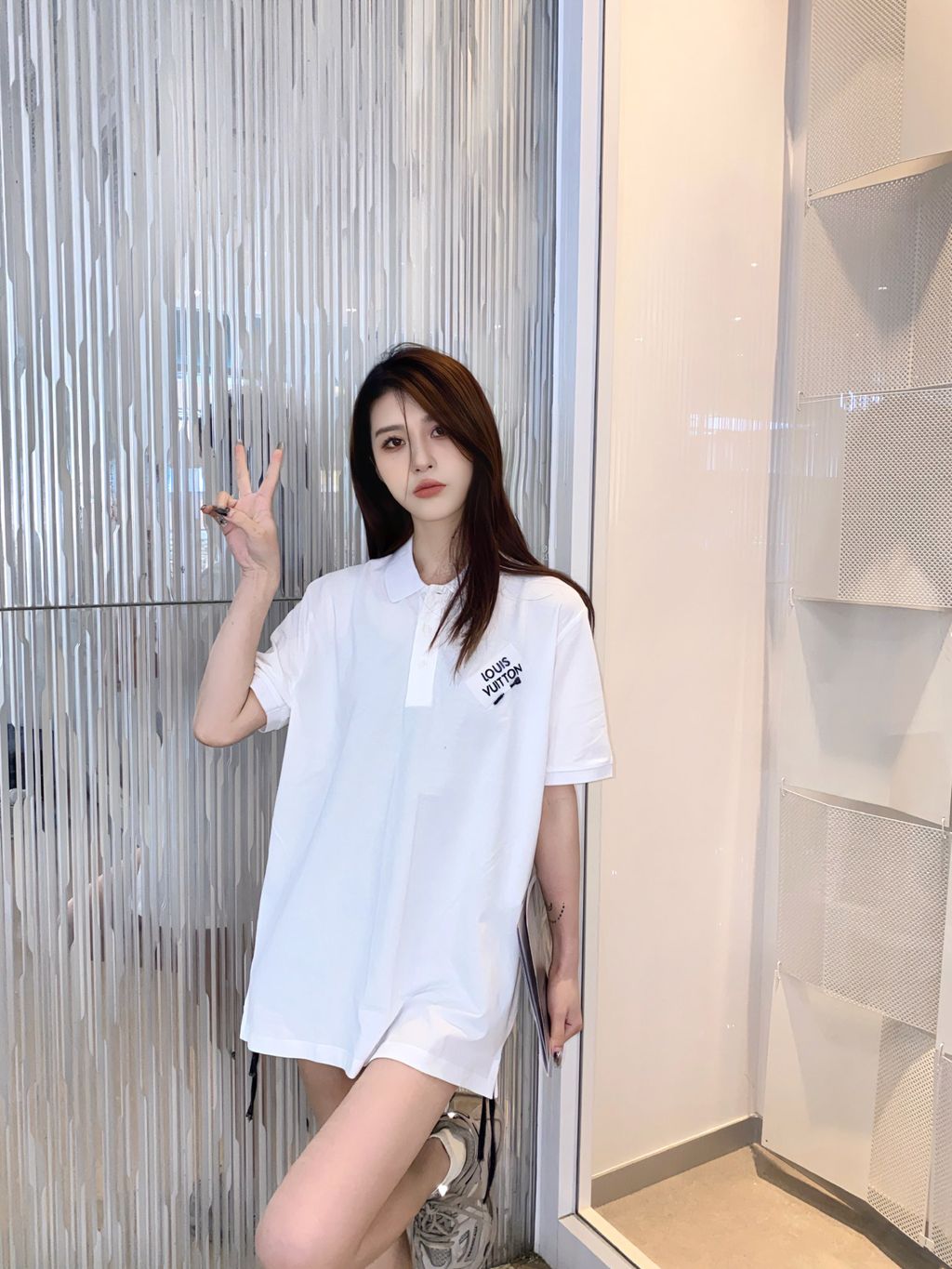 Unisex letter embroidery business-casual polo