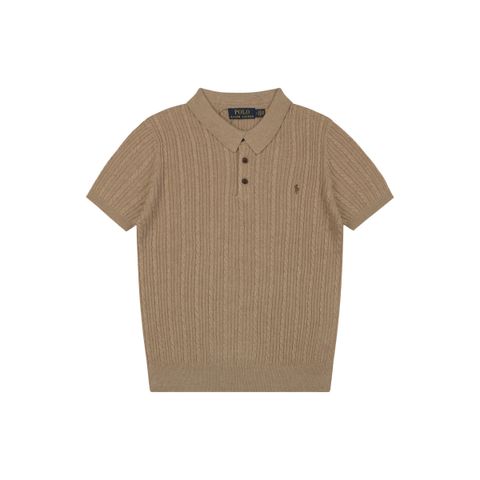 Ralph Lauren khaki fine cable-knit polo