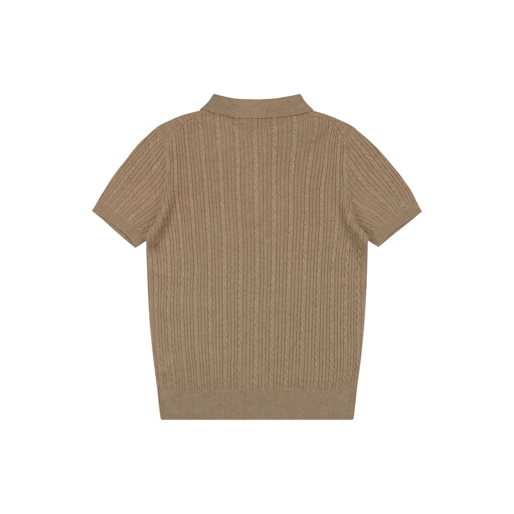 Ralph Lauren khaki fine cable-knit polo
