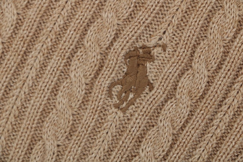 Khaki jacquard short sleeve knit polo