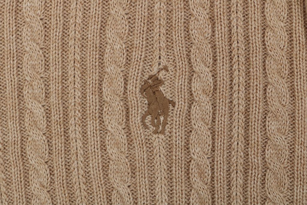 Khaki jacquard short sleeve knit polo