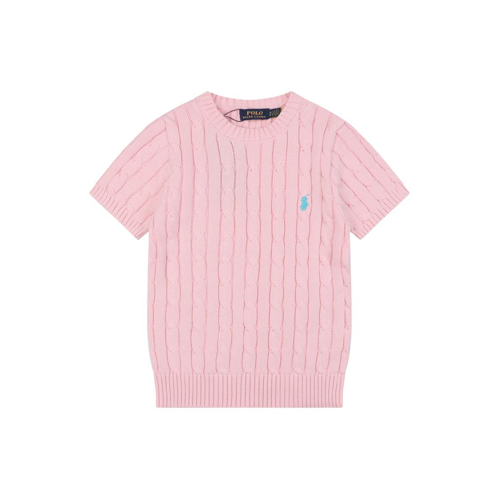 Ralph Lauren powder blue cable-knit sweater