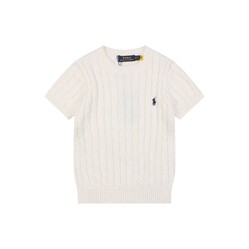 Ralph Lauren beige black cable-knit sweater