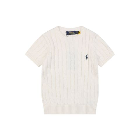 Ralph Lauren beige black cable-knit sweater