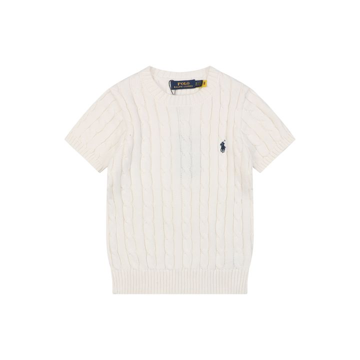 Ralph Lauren beige black cable-knit sweater