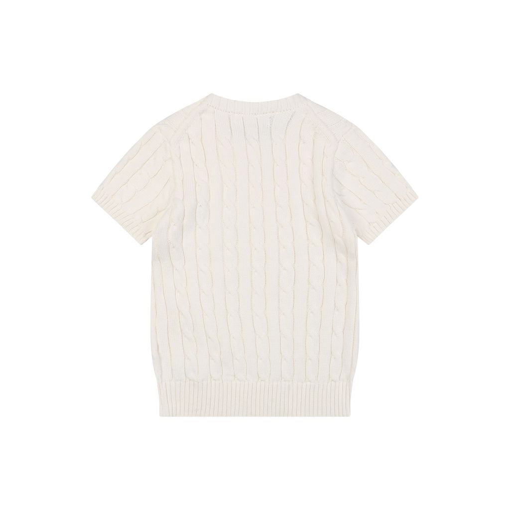 Ralph Lauren beige black cable-knit sweater