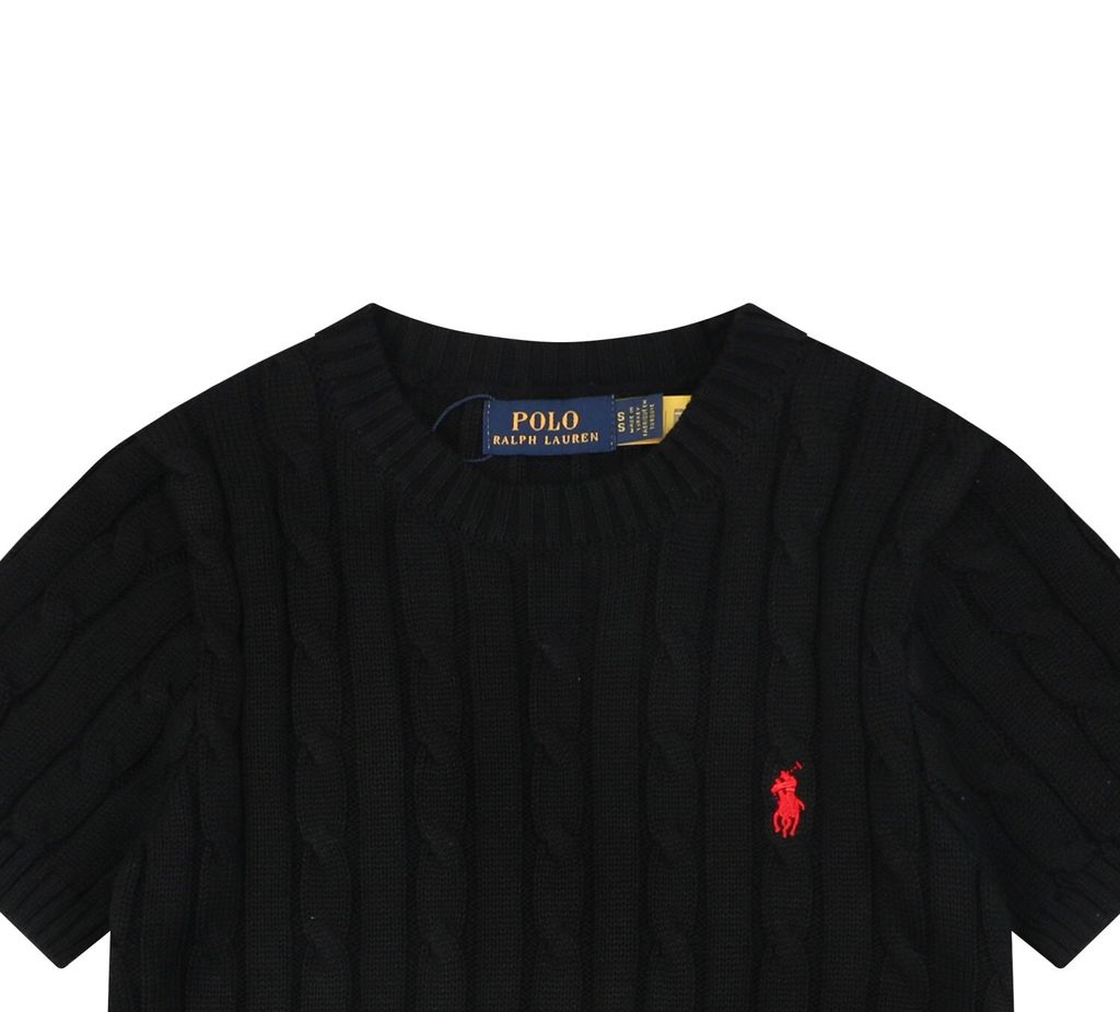 Pony logo short sleeve knitted top