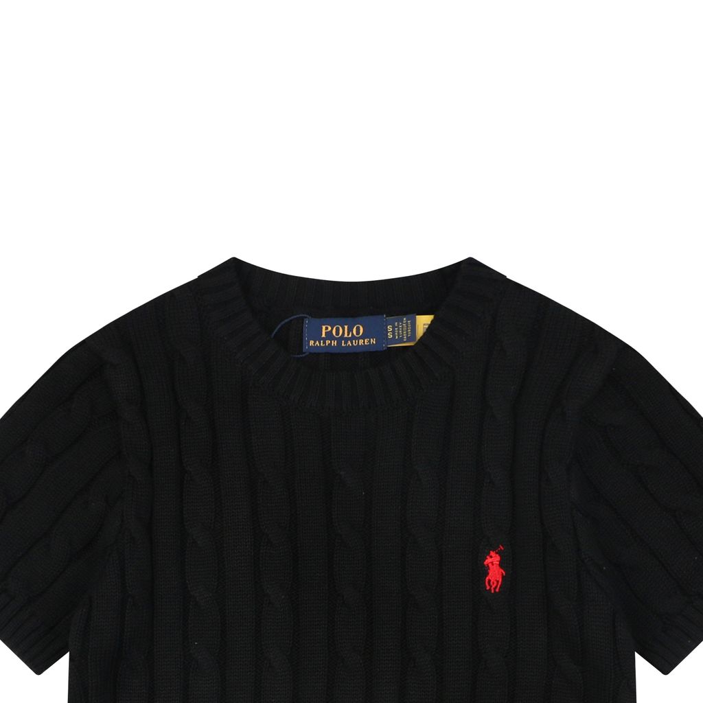 Pony logo short sleeve knitted top