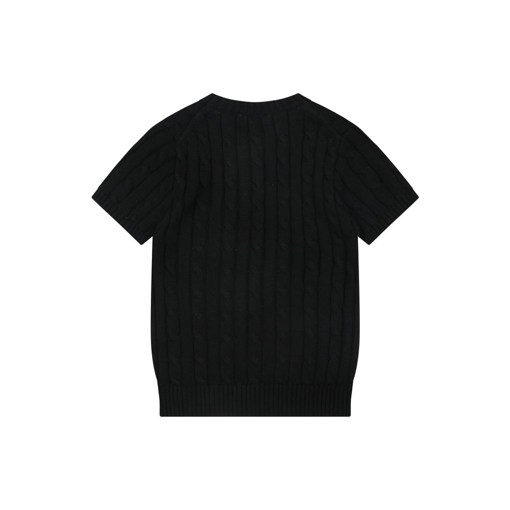 Ralph Lauren black red cable-knit sweater
