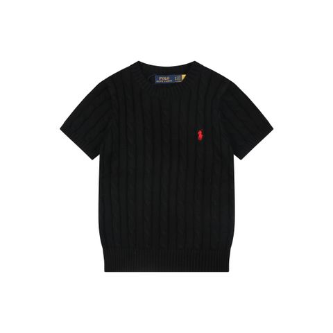 Ralph Lauren black red cable-knit sweater