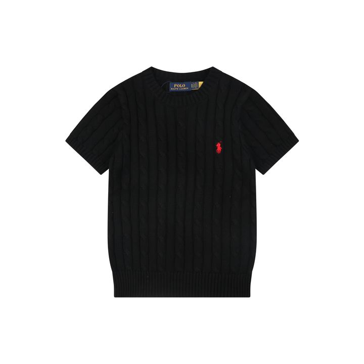 Ralph Lauren black red cable-knit sweater