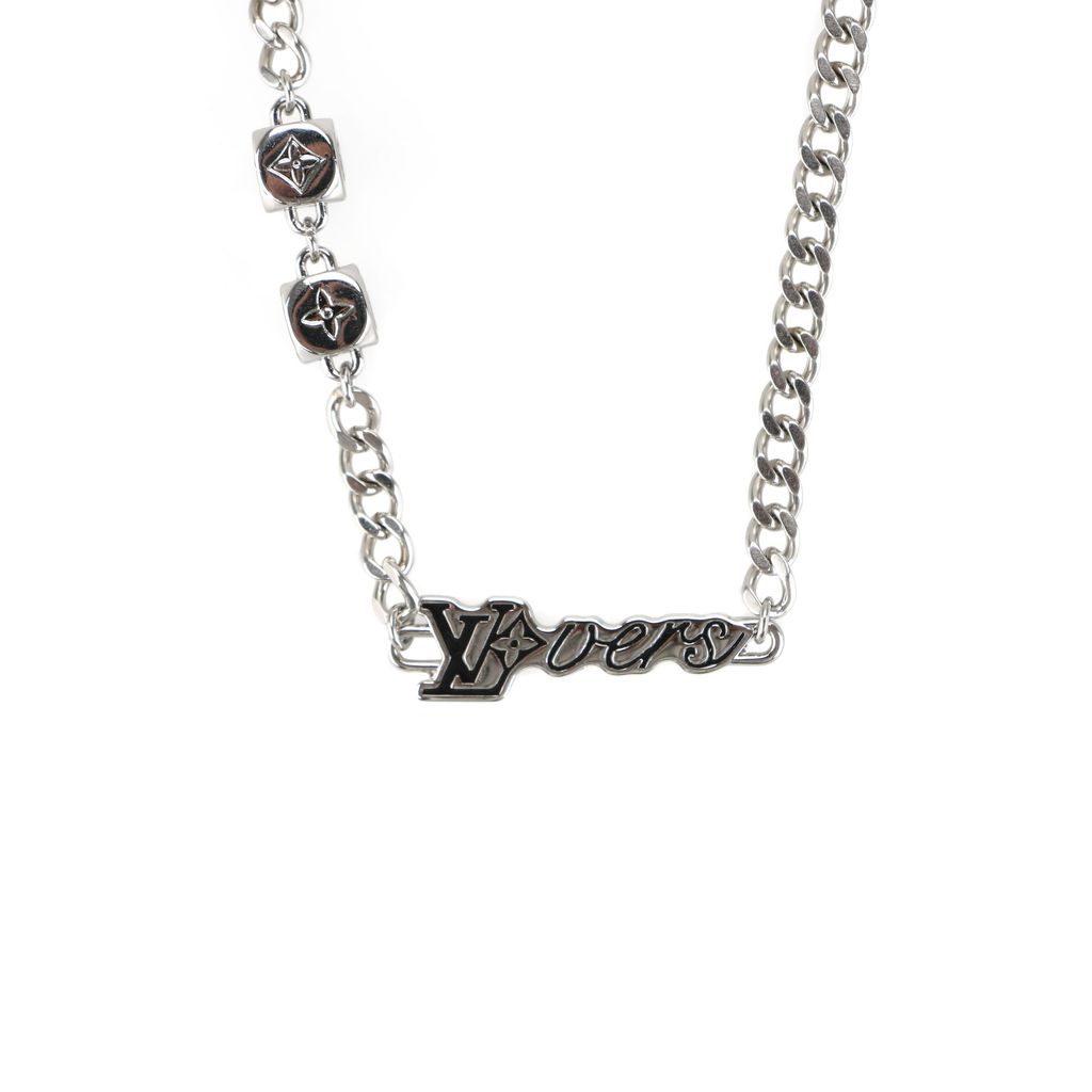 Louis Vuitton monogram letter charm necklace