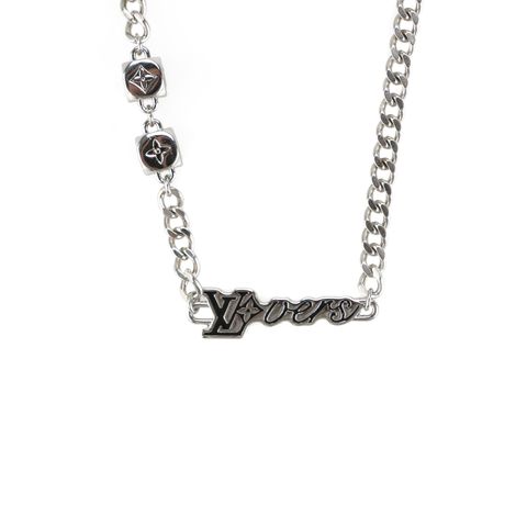 Louis Vuitton monogram letter charm necklace