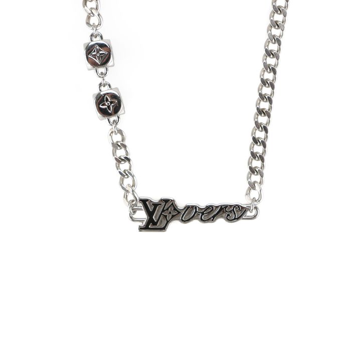 Louis Vuitton monogram letter charm necklace