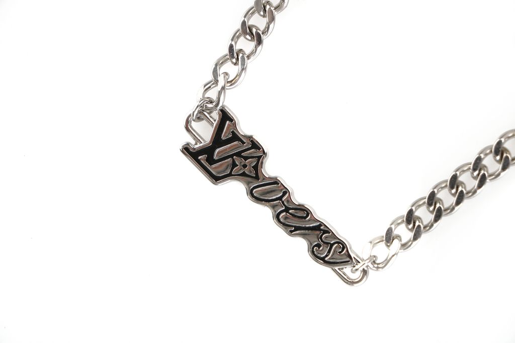 Vintage metal flower chain necklace
