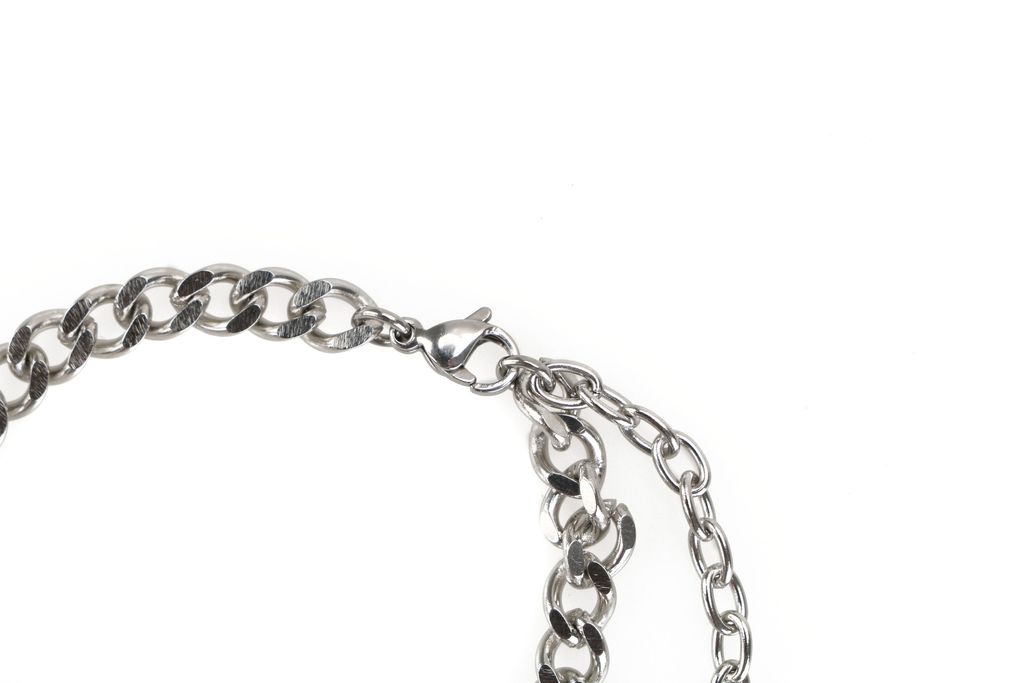 Adjustable black-accent charm bracelet