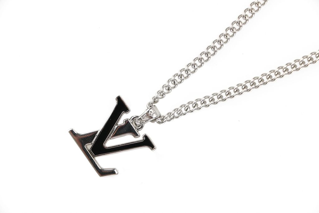 Adjustable silver-tone Cuban chain necklace