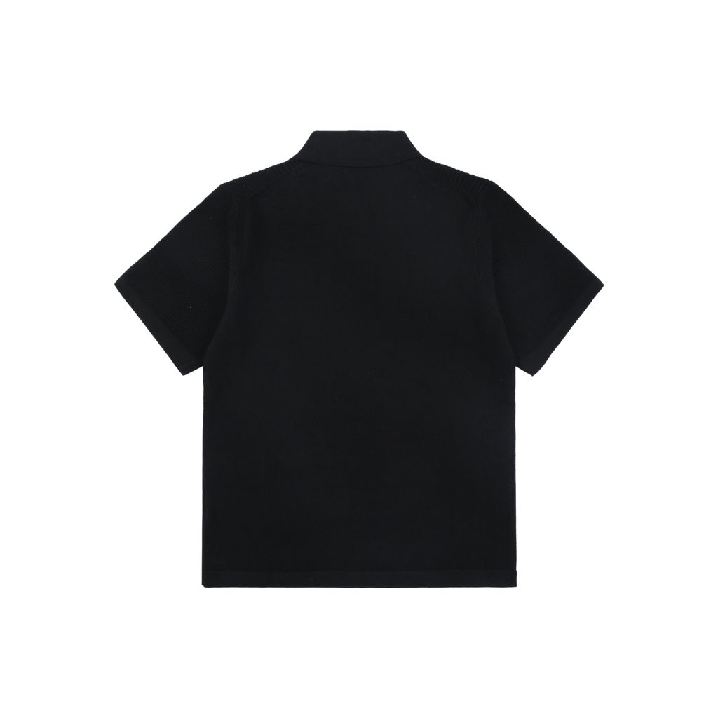 Stone Island compass badge waffle-knit polo