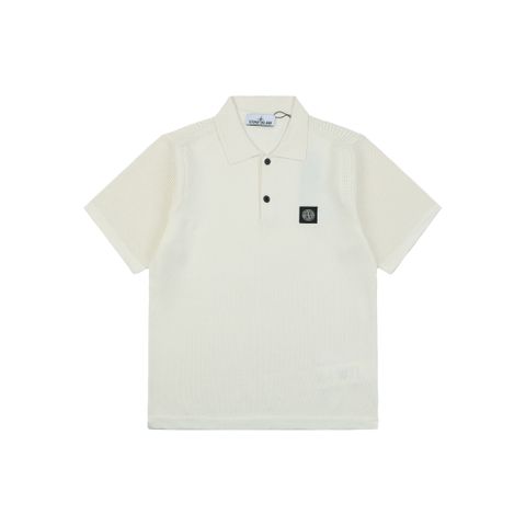 Stone Island compass badge waffle-knit polo