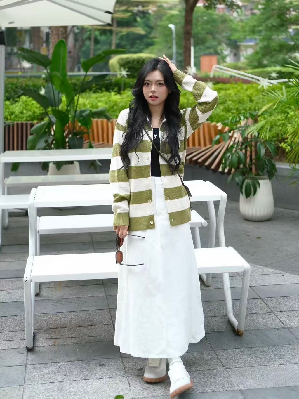 Unisex lightweight striped sweater