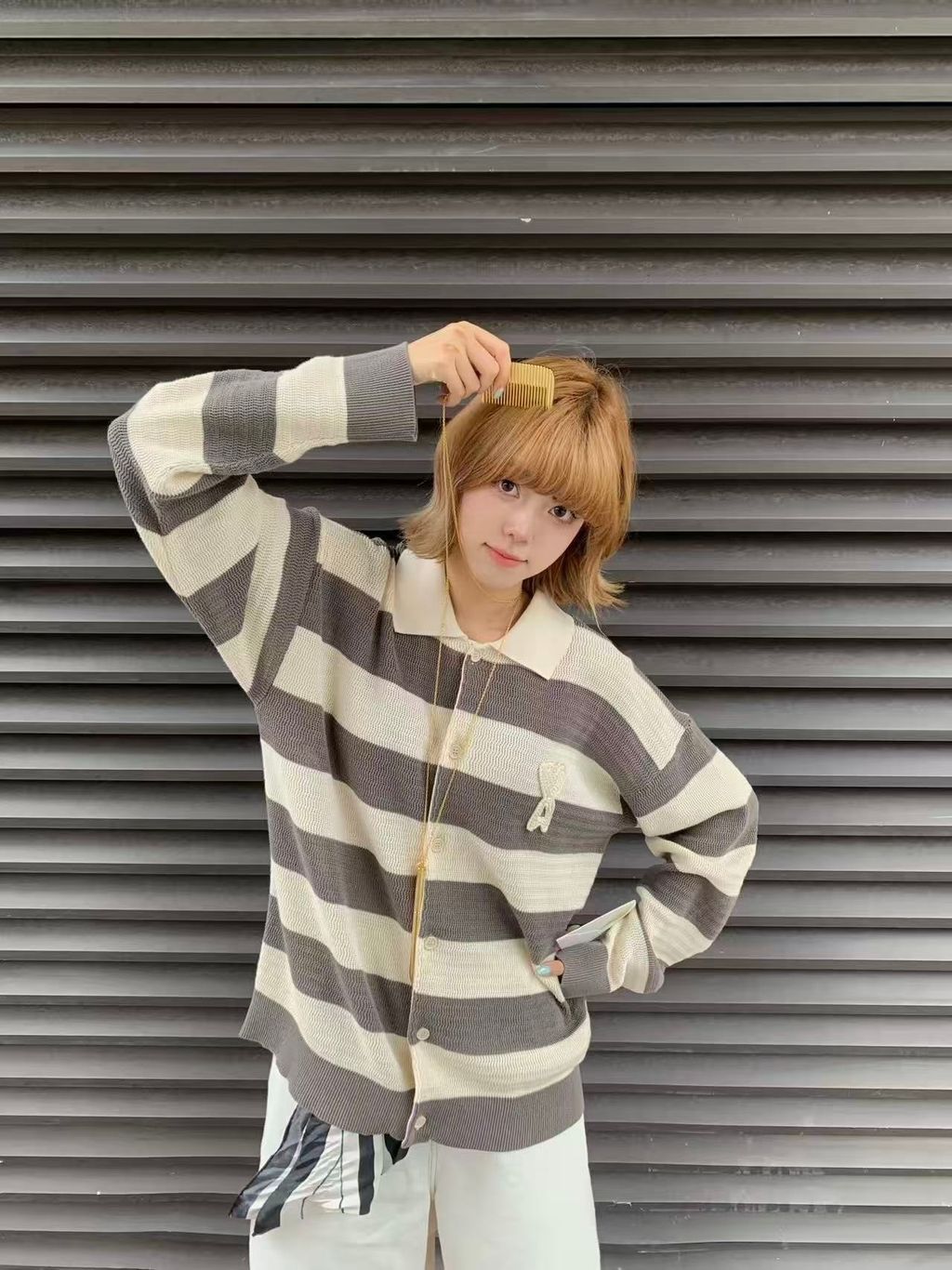 Unisex lightweight striped sweater