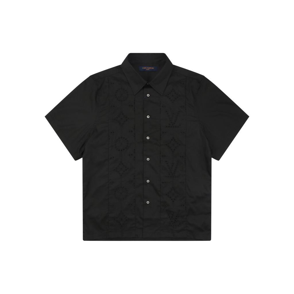 Louis Vuitton vertical stripe openwork shirt