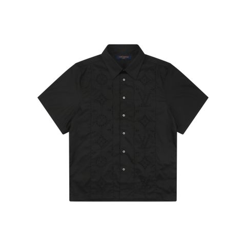 Louis Vuitton vertical stripe openwork shirt