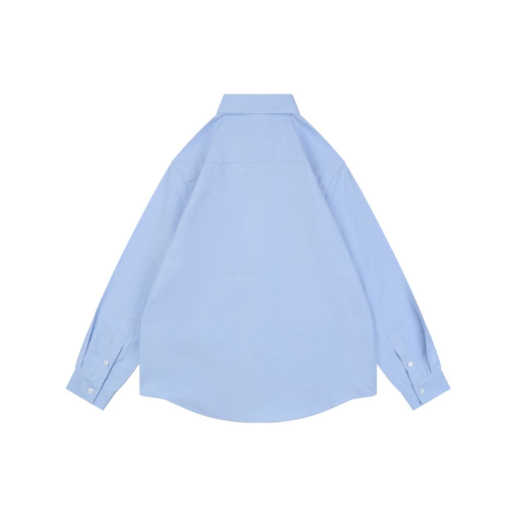 AMI sky blue black heart Oxford shirt