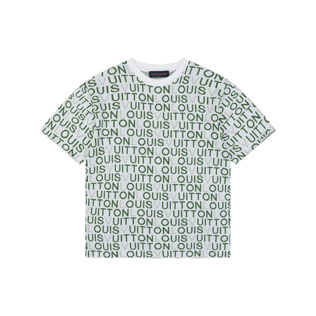 Louis Vuitton grey green jacquard T-shirt