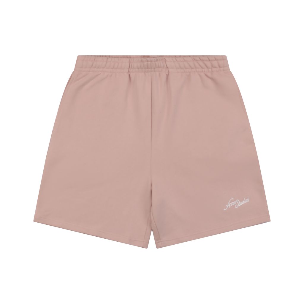 Acne Studios pink embroidered cotton shorts