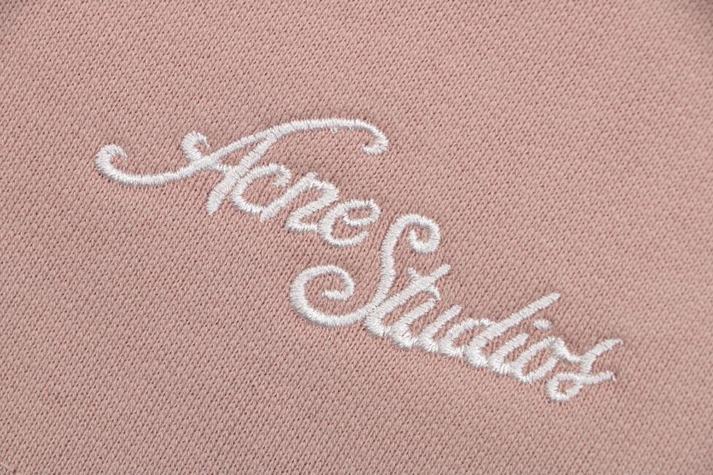Unisex pink raised embroidery shorts