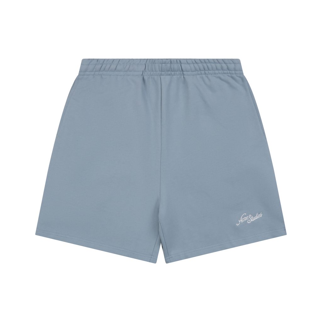 Acne Studios blue embroidered cotton shorts