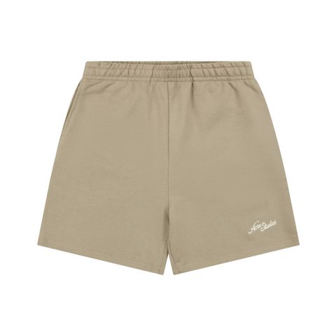 Acne Studios khaki embroidered cotton shorts