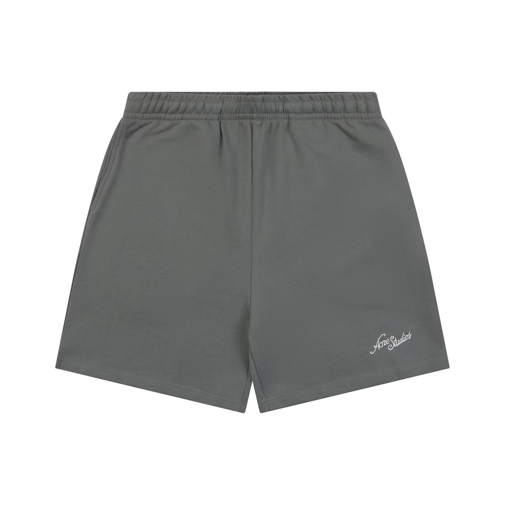 Acne Studios grey embroidered cotton shorts