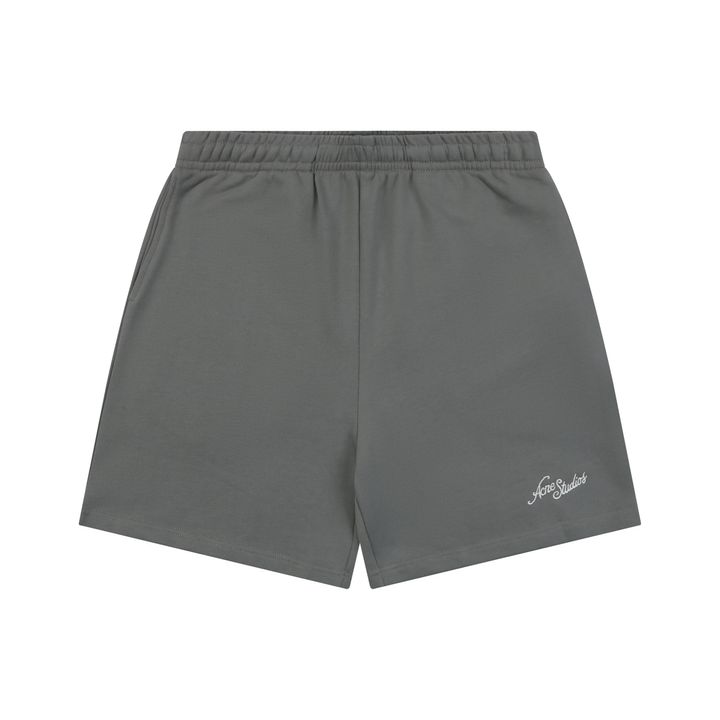 Acne Studios grey embroidered cotton shorts