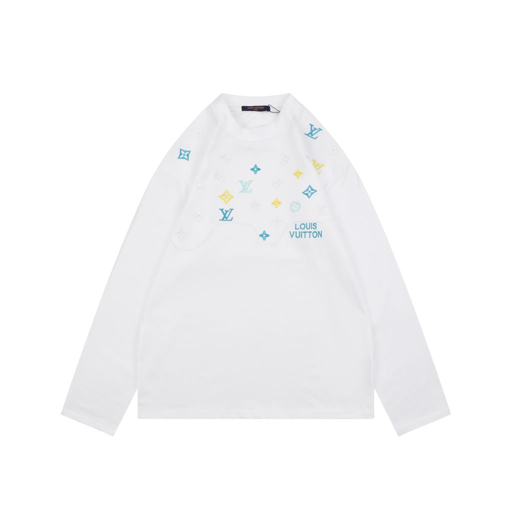 Louis Vuitton yellow blue embroidered long sleeve