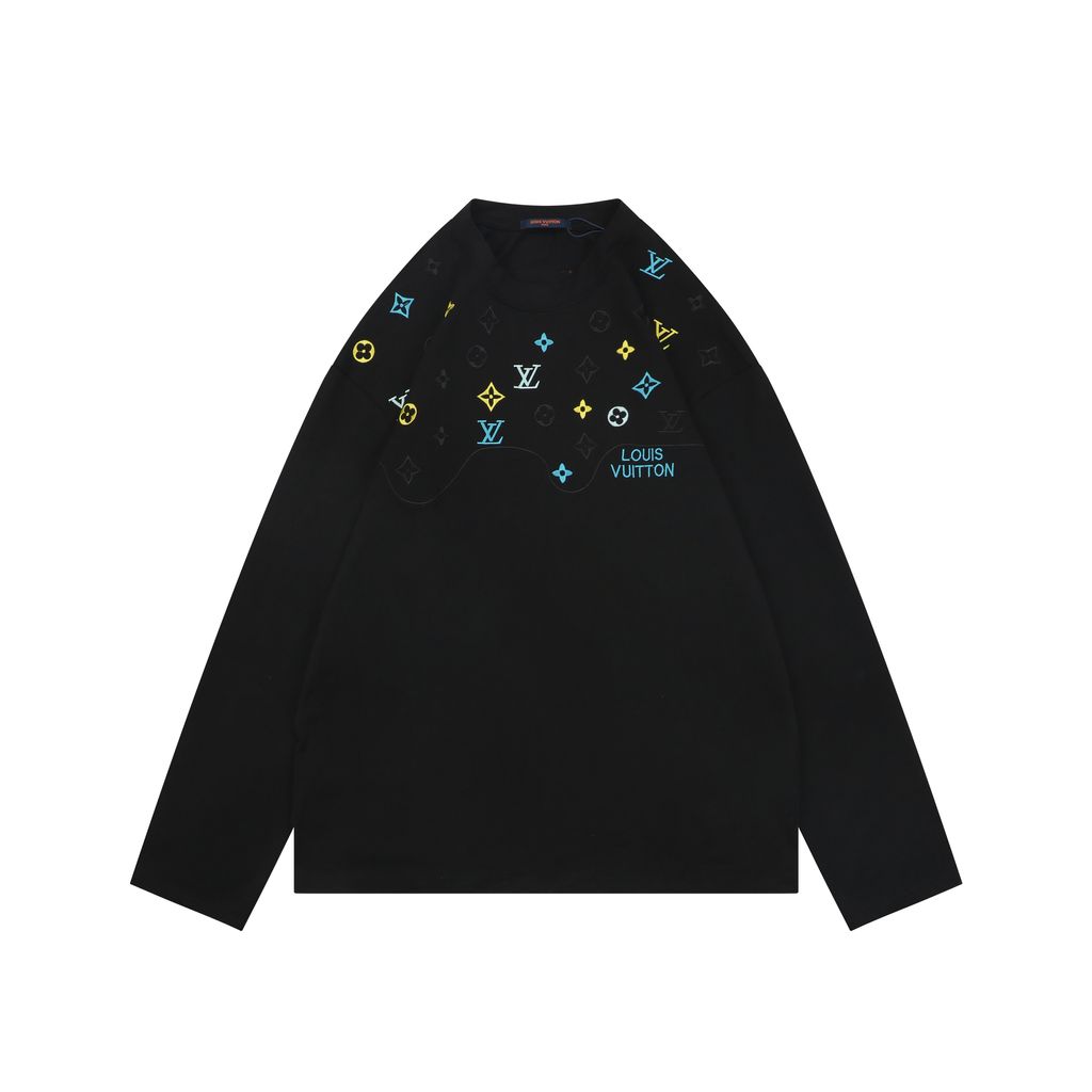 Louis Vuitton yellow blue embroidered long sleeve