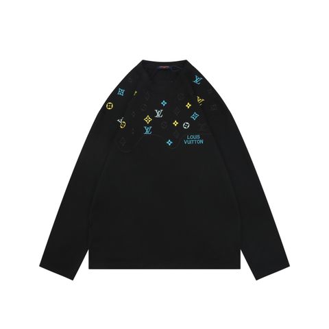 Louis Vuitton yellow blue embroidered long sleeve