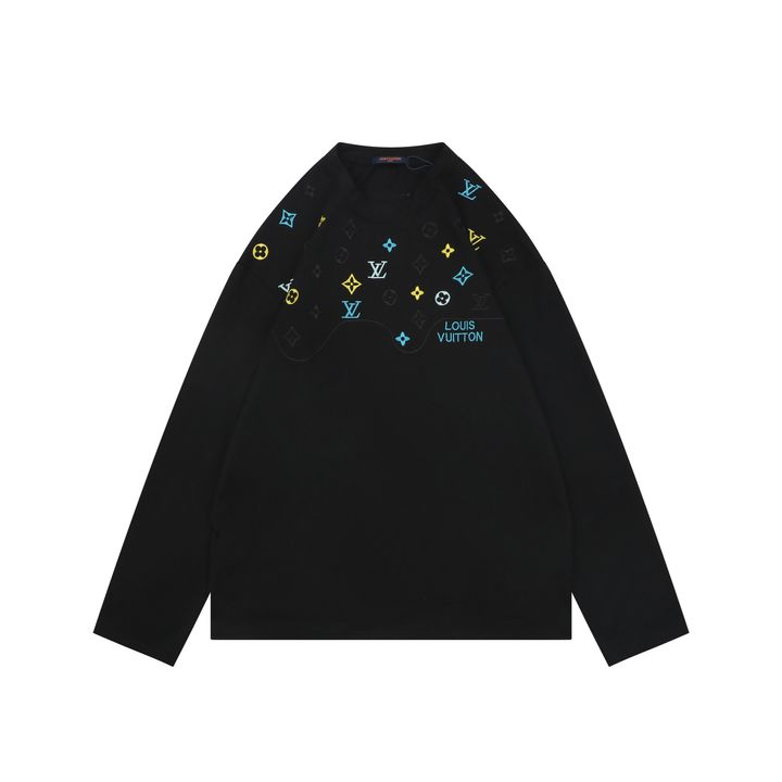Louis Vuitton yellow blue embroidered long sleeve