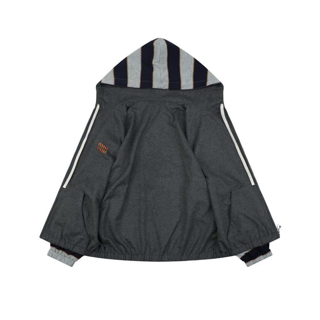 Double-sided knit fleece zip jacket