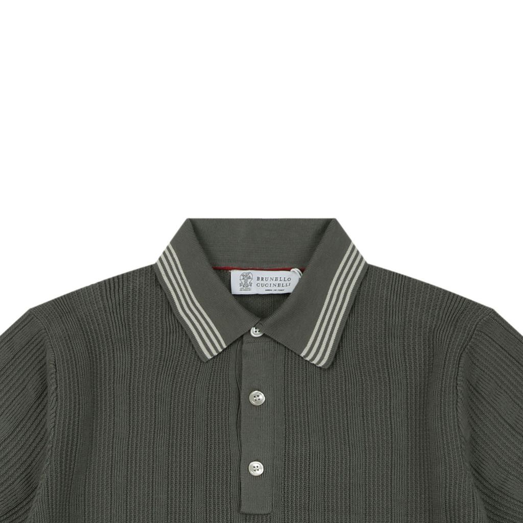 Combed cotton vertical rib knit shirt