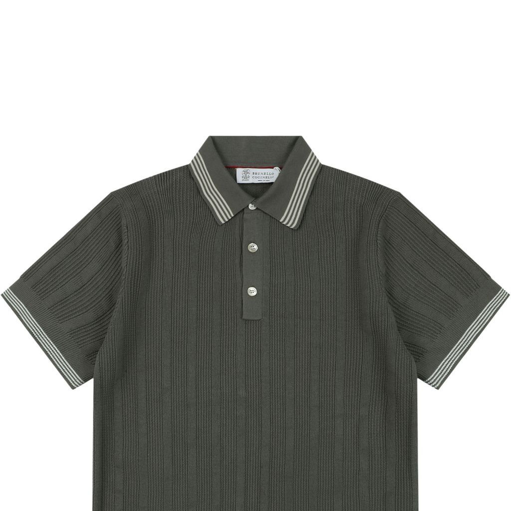 Combed cotton vertical rib knit shirt