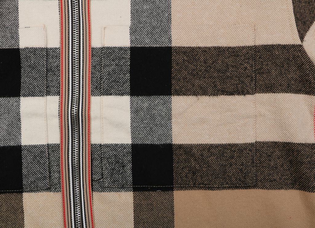 Unisex large check wool-blend coat