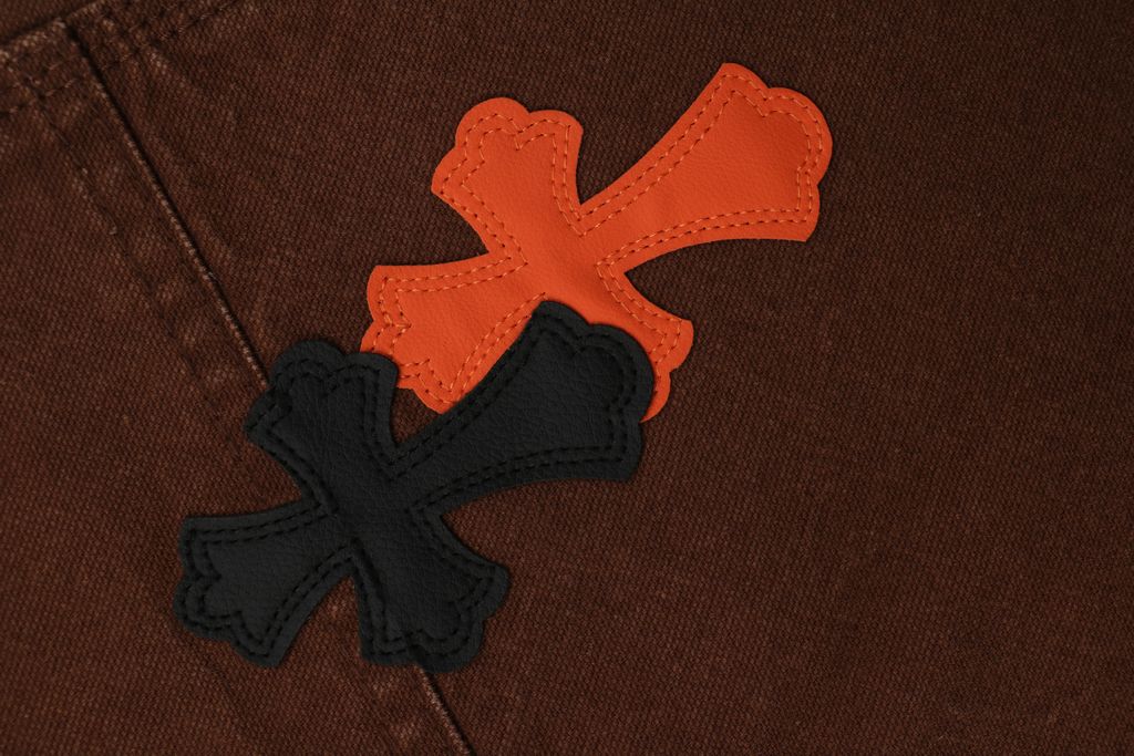 Heavyweight black brown denim trousers