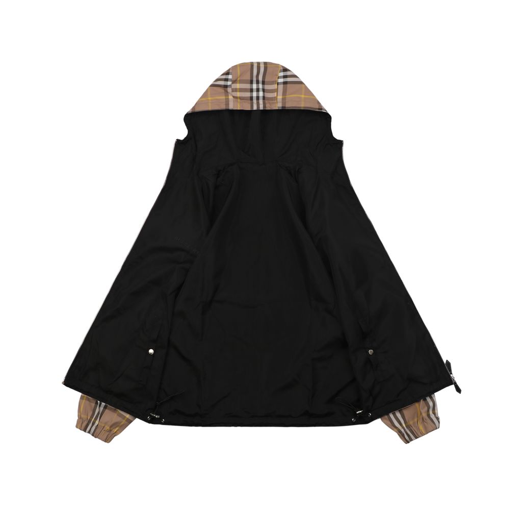 ECONYL nylon check cotton-blend jacket